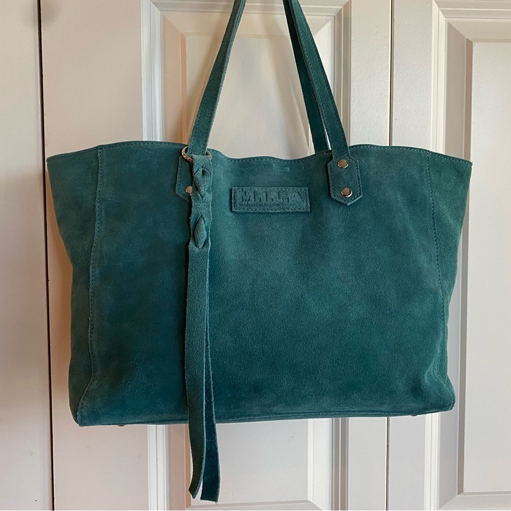 M.I.L.A. Teal %100 leather suede purse